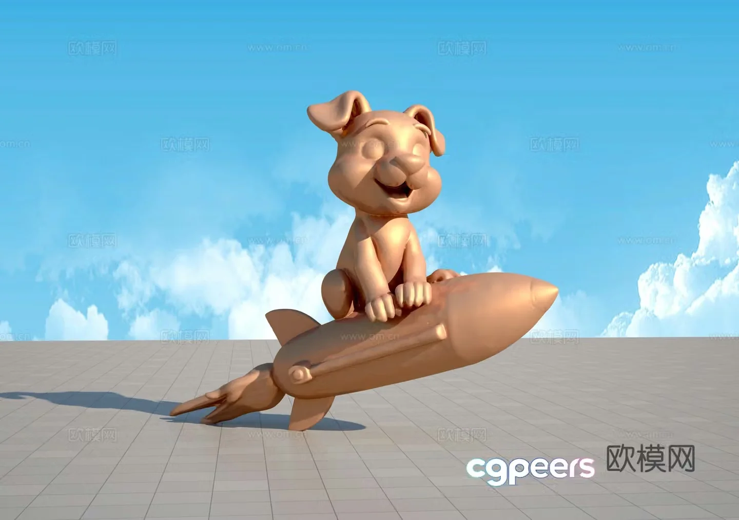 Flying Dog 3d Model