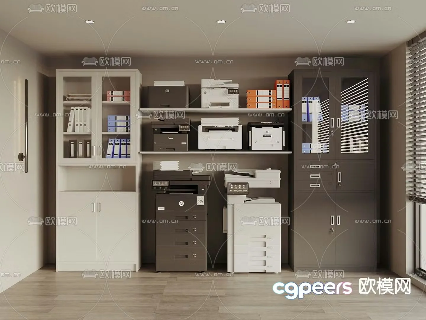 File cabinet information cabinet filing cabinet printer 3d model