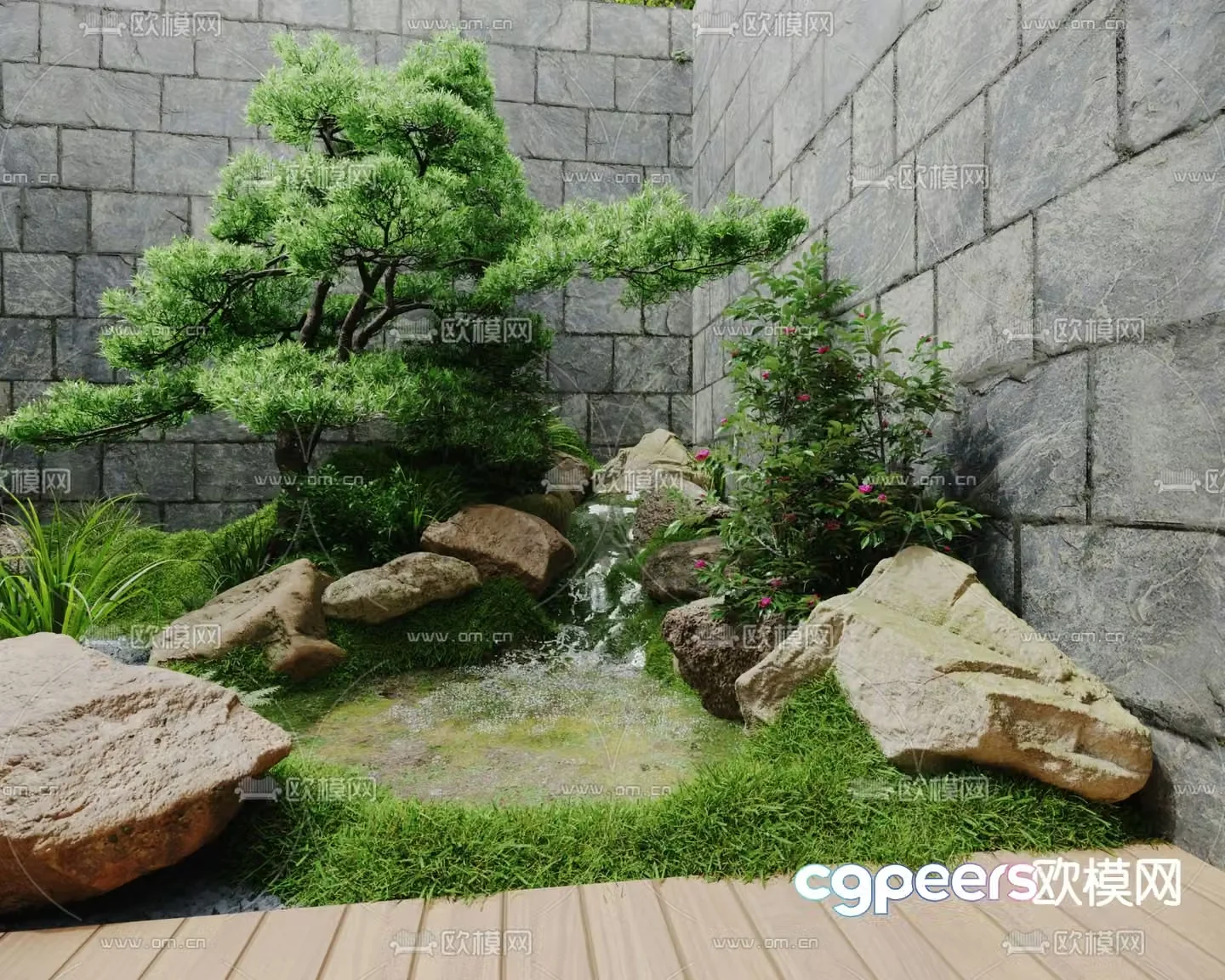 Landscape sketch plant landscaping Tingbu 3D model