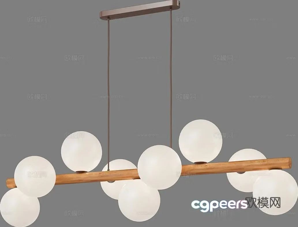 Simple chandelier restaurant chandelier 3d model