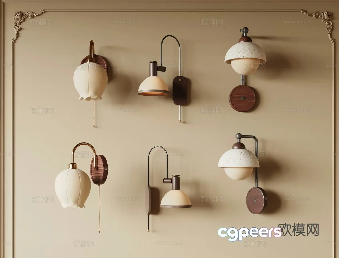 French medieval wall light 3D model