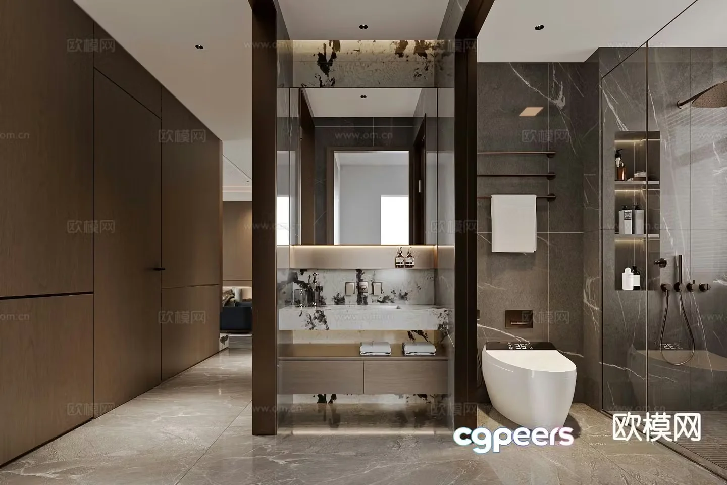 Modern bathroom bathroom 3d model