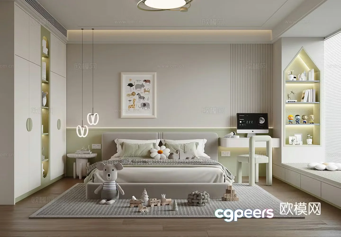 Modern universal children’s room 3D model