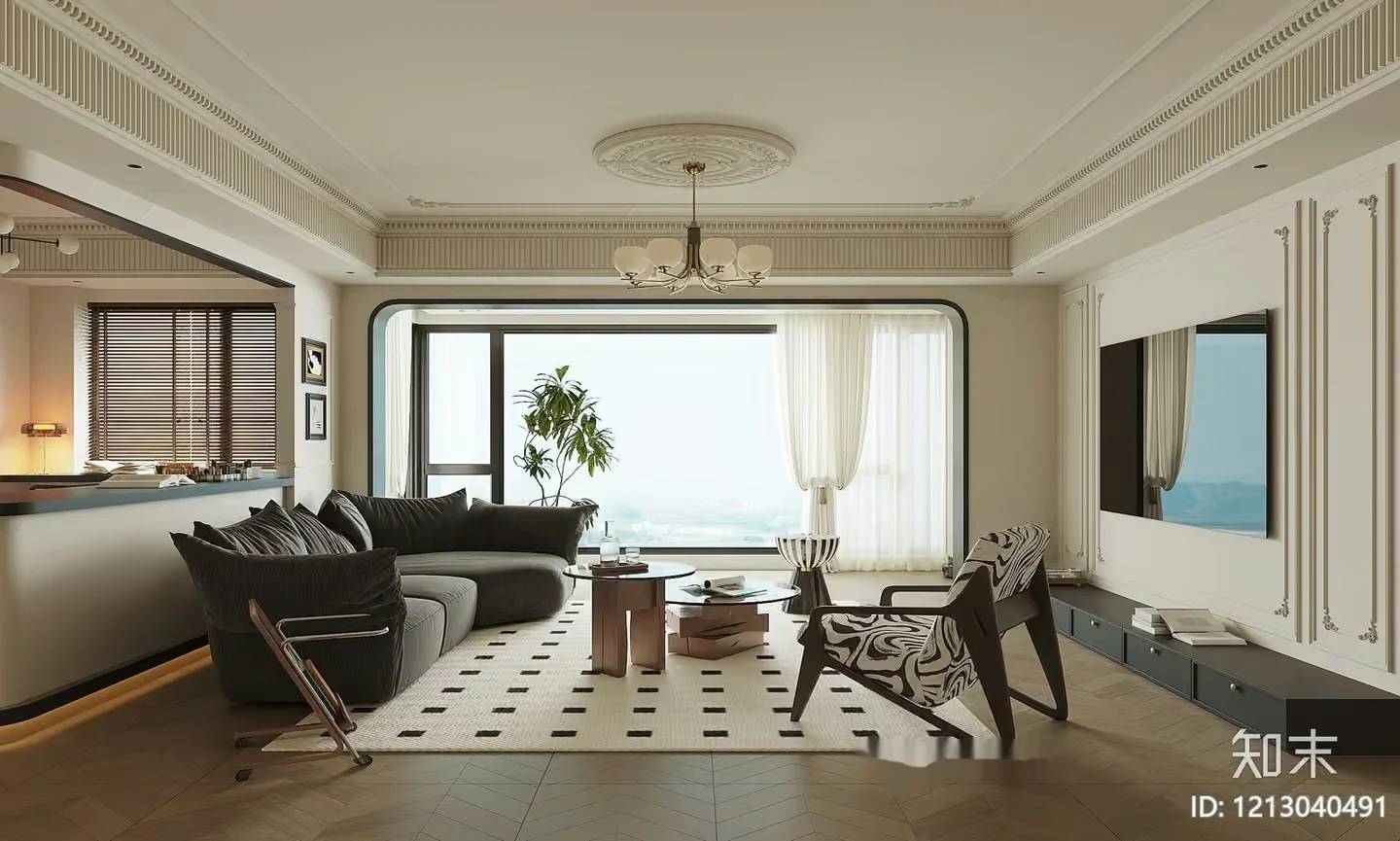 Modern Living Room 3D Model – 6183 – VRAY Render
