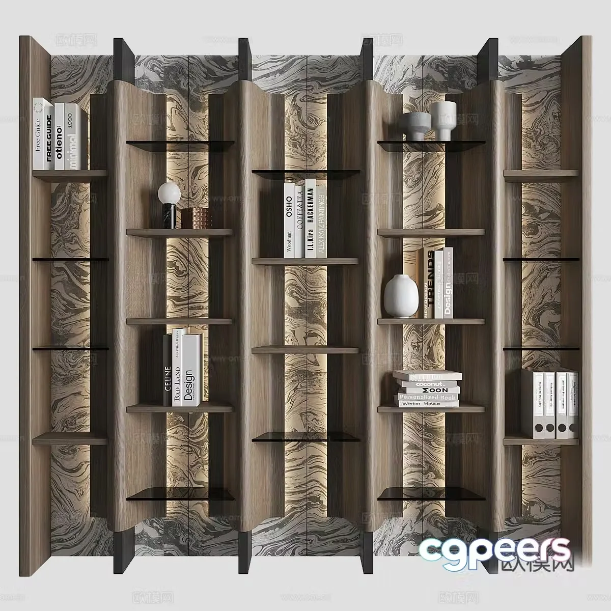 Modern decorative cabinet shelf 3d model