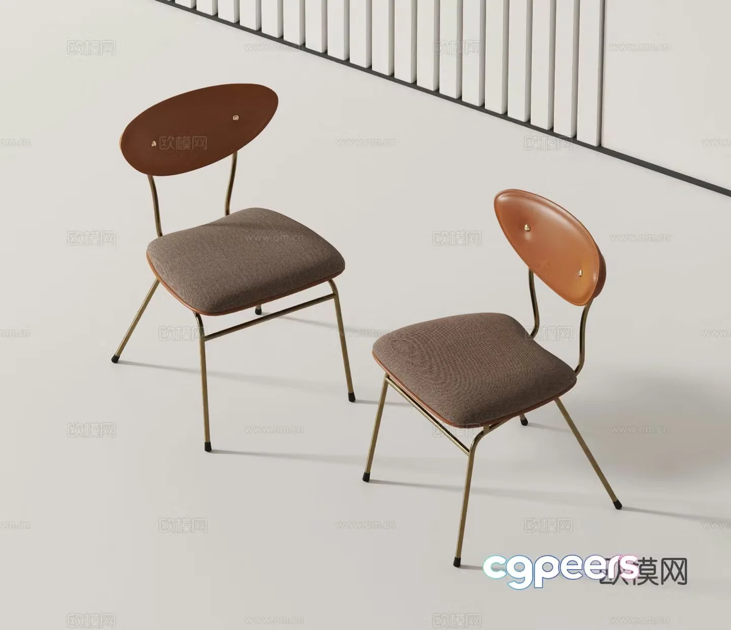 Modern single chair dining chair 3d model