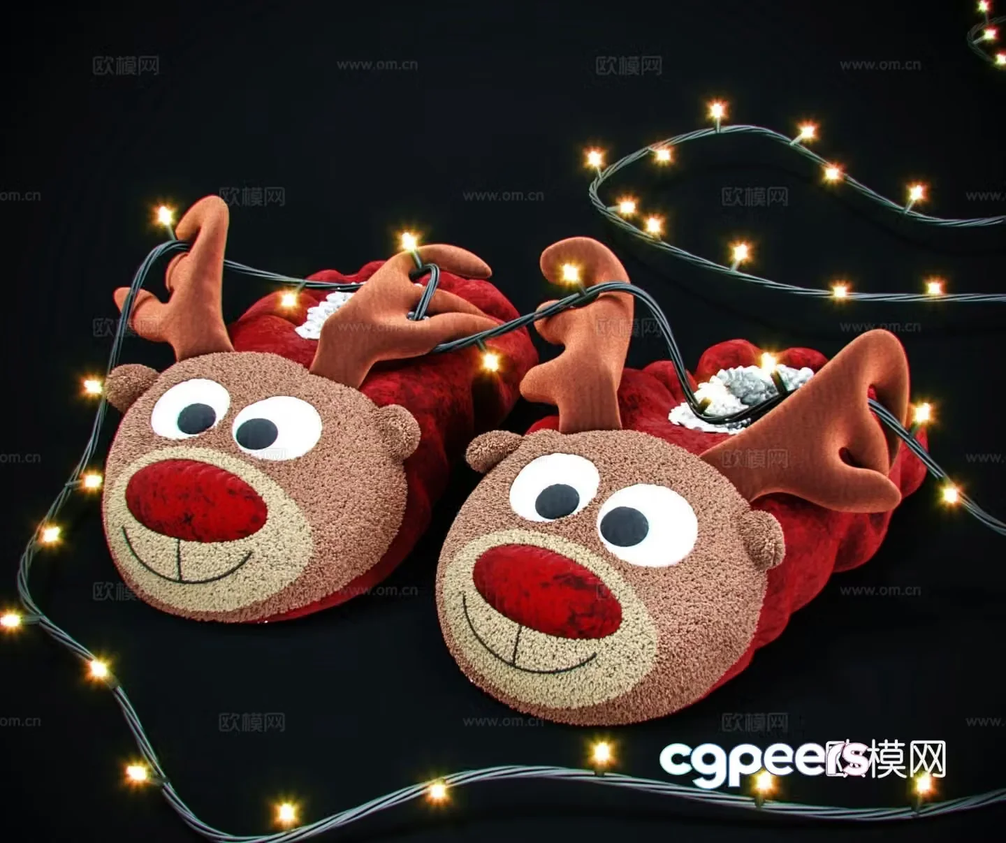 Christmas slippers 3d model