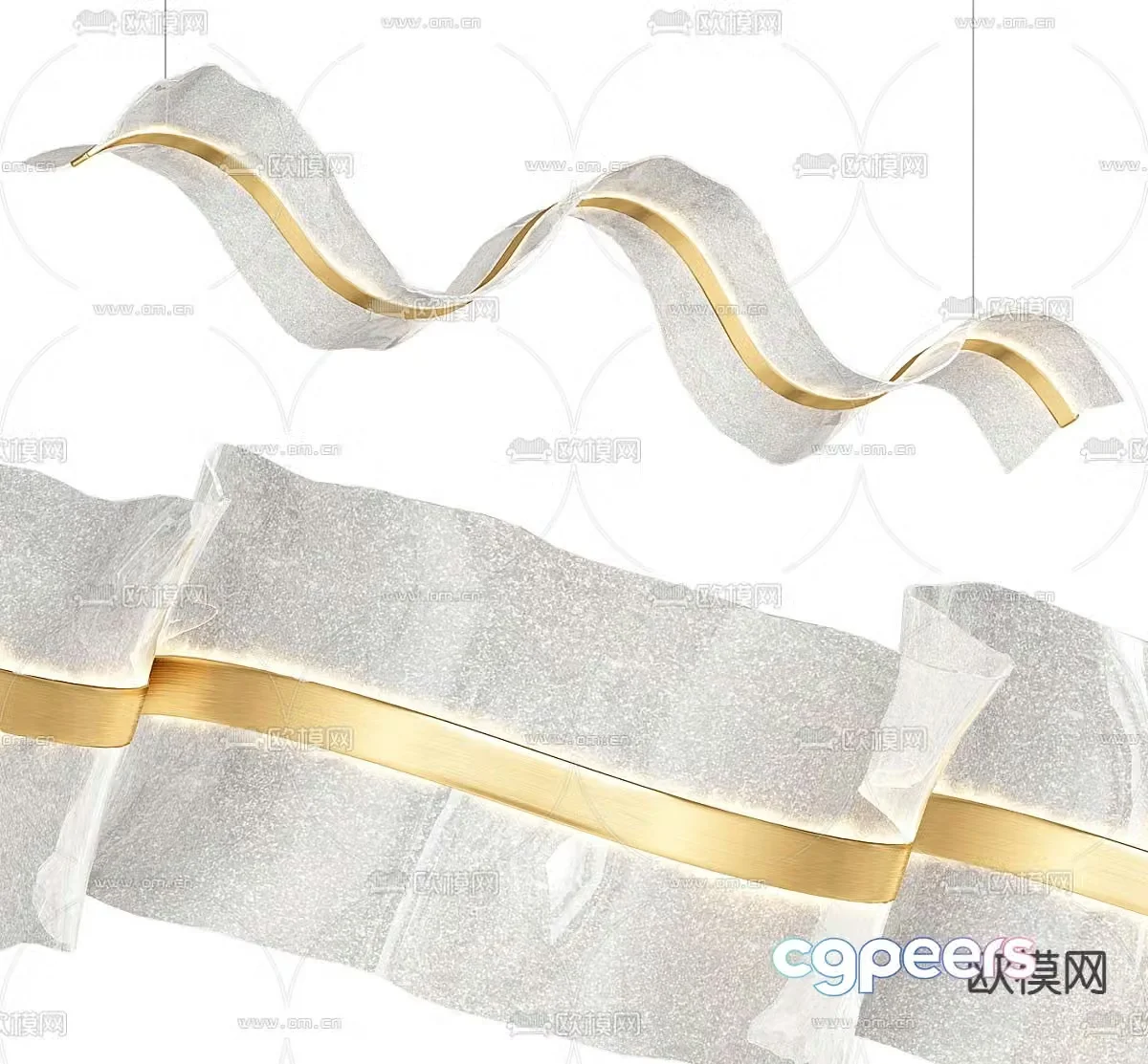 Streamer chandelier glass chandelier 3d model