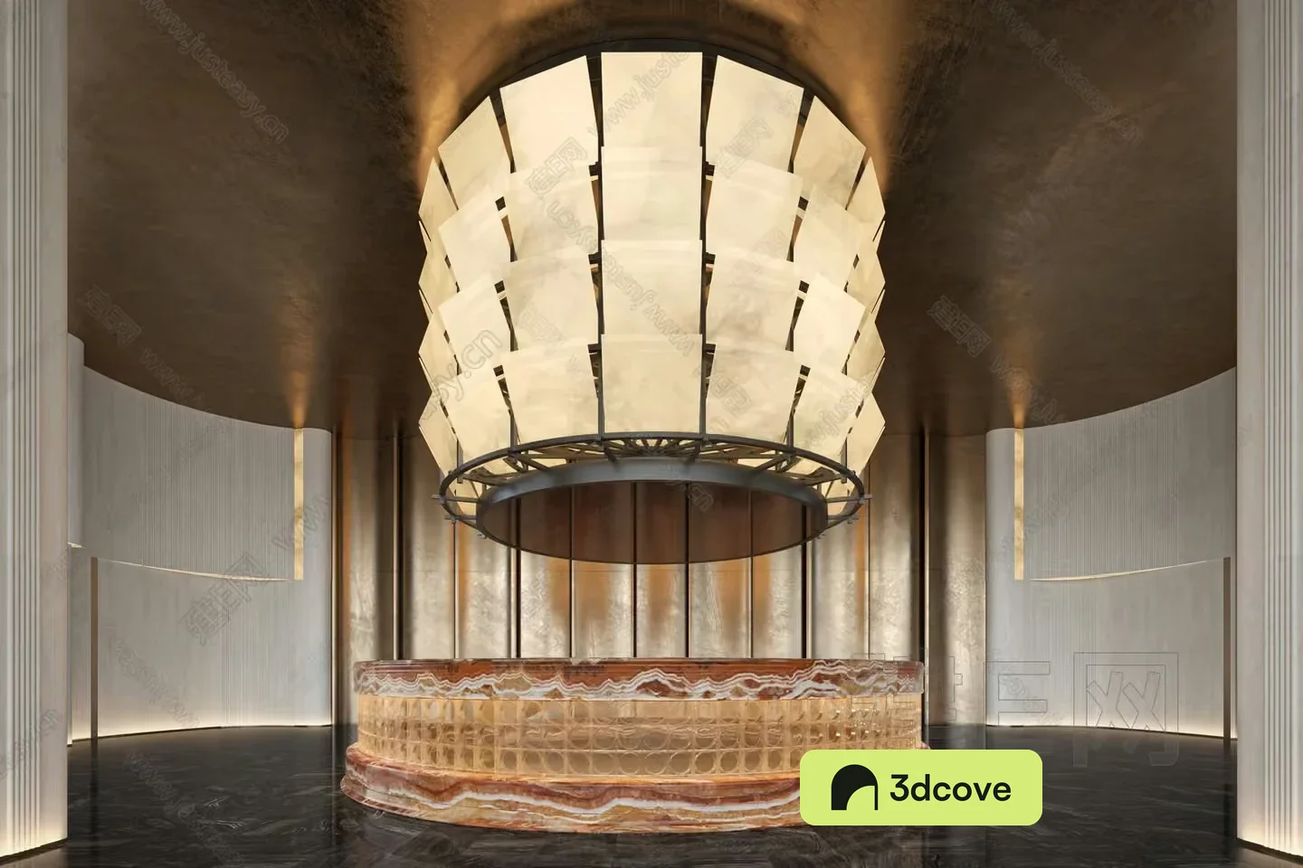 A Large Circular Light Fixture