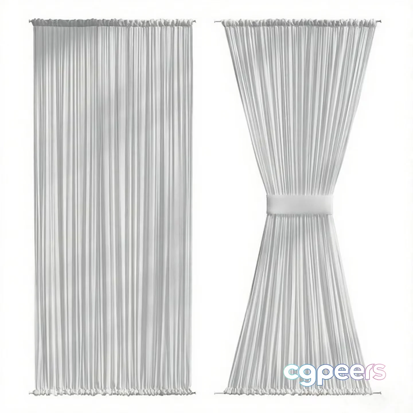 White Curtain 3D Model – 6980 – CORONA Render