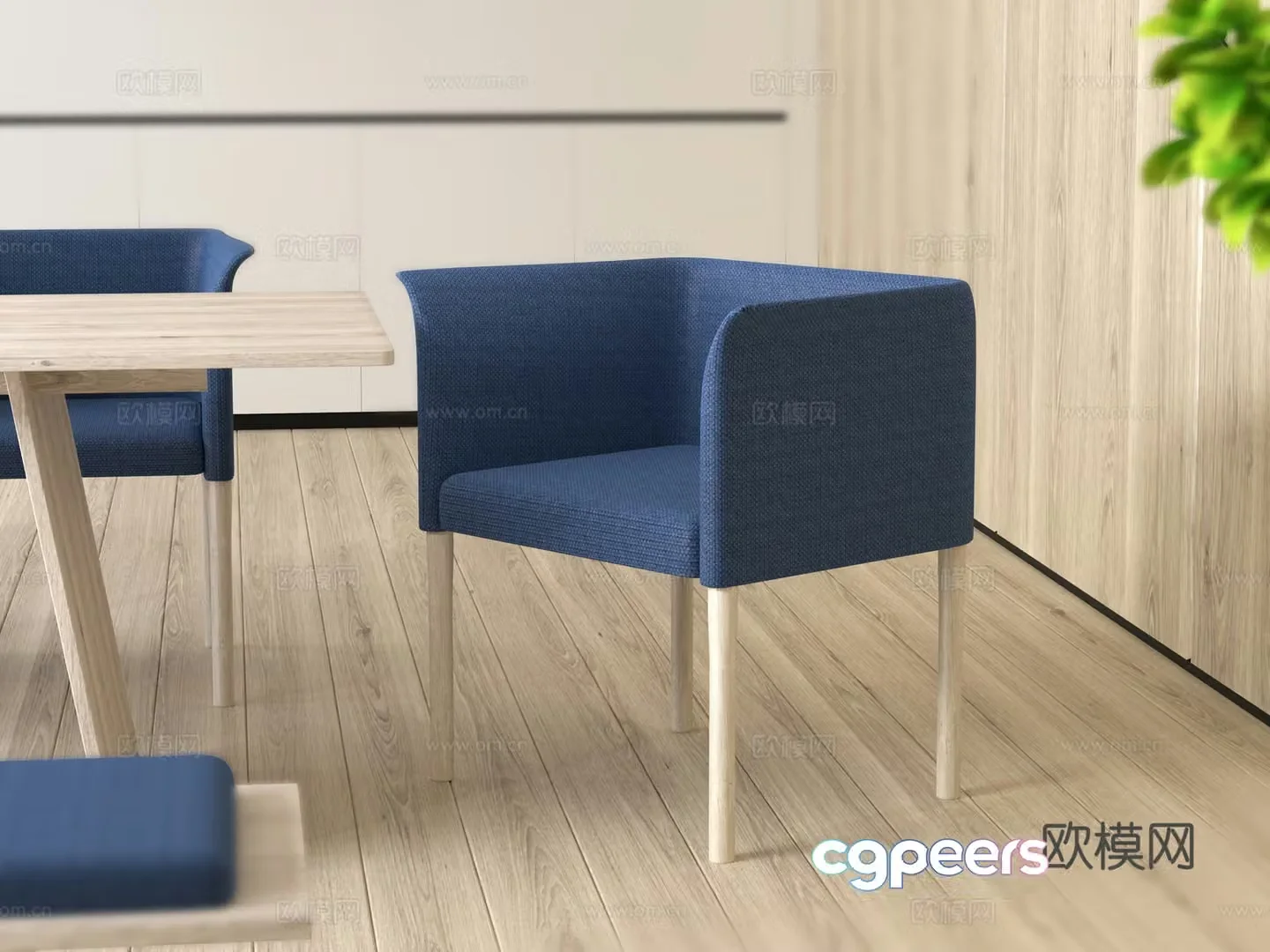 Modern minimalist dining chair wooden chair book chair dining chair tea chair leisure chair 3d model