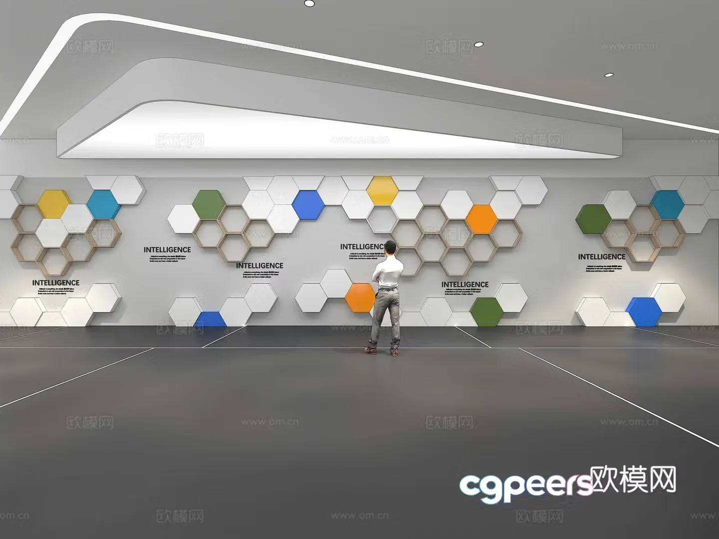 Cultural wall Corporate culture wall Display wall Education Exhibition hall Campus culture Corridor 3D model