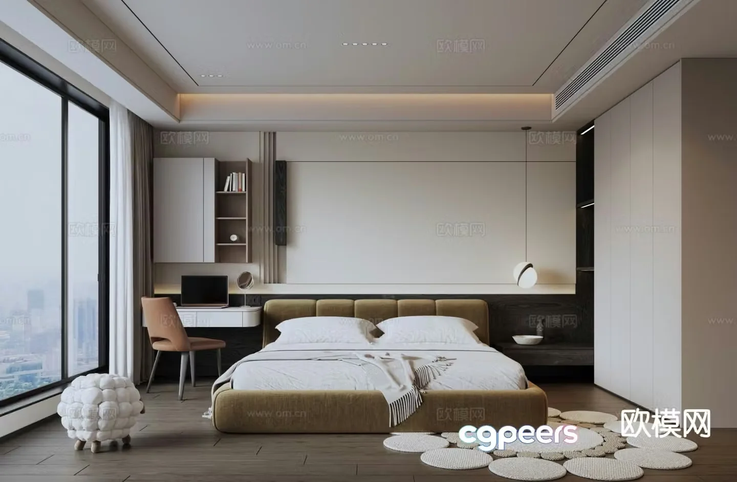 Modern bedroom master bedroom 3d model