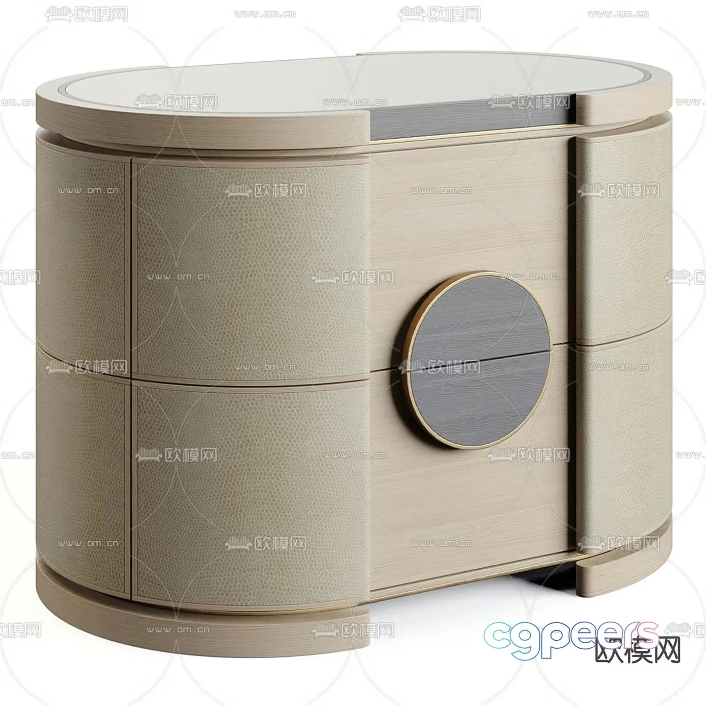 Leather bedside table chest 3d model