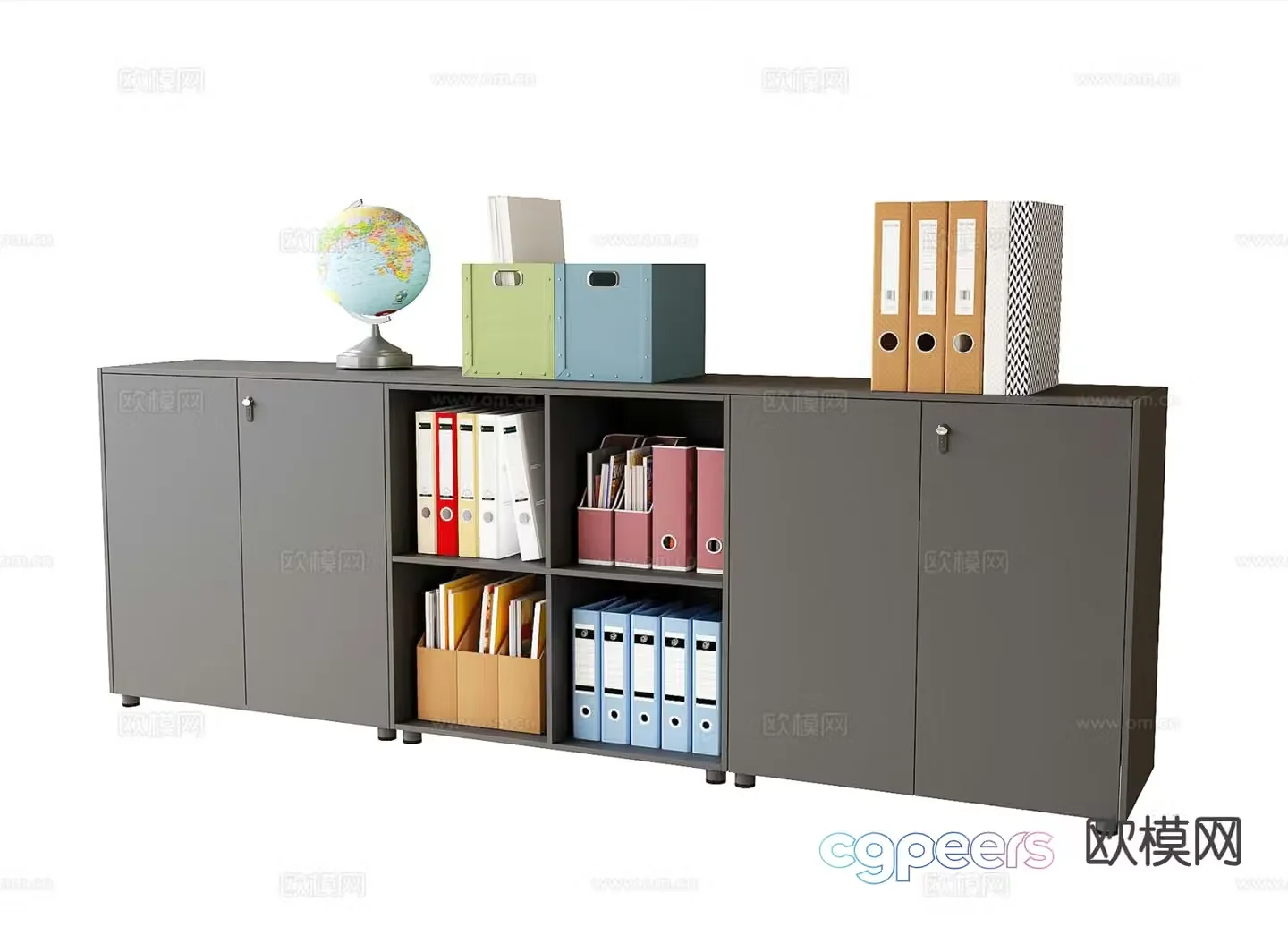 Modern filing cabinet low cabinet office cabinet 3d model