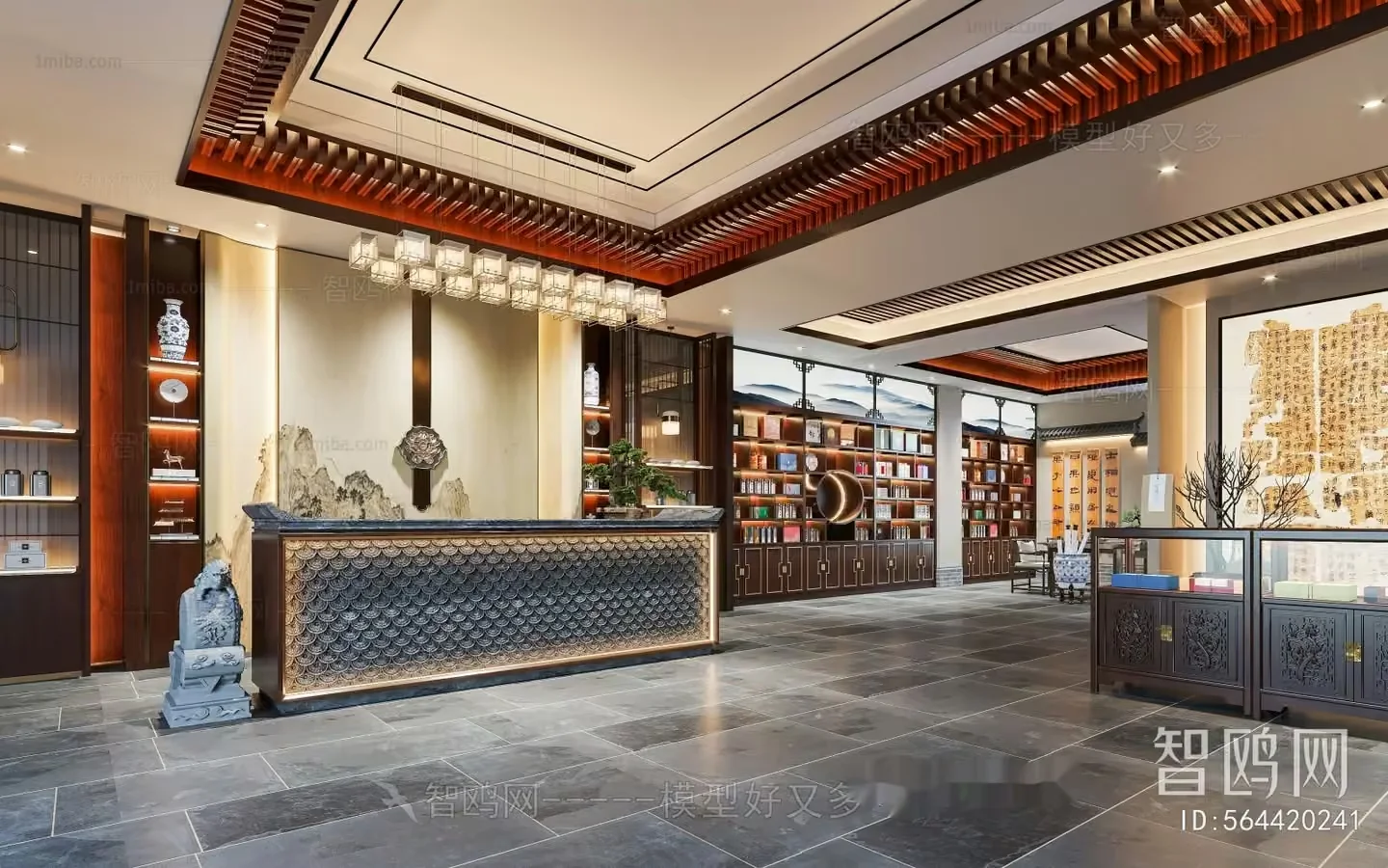 A Luxurious Reception Area 3D Model – 20217 – VRAY Render