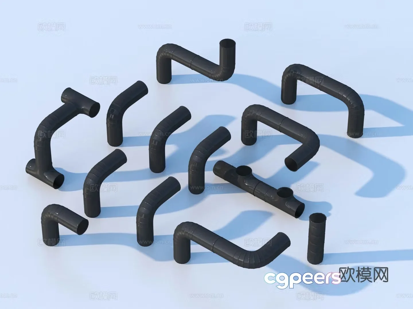 Pipe Valve Interface Water Pipe Elbow 3D Model