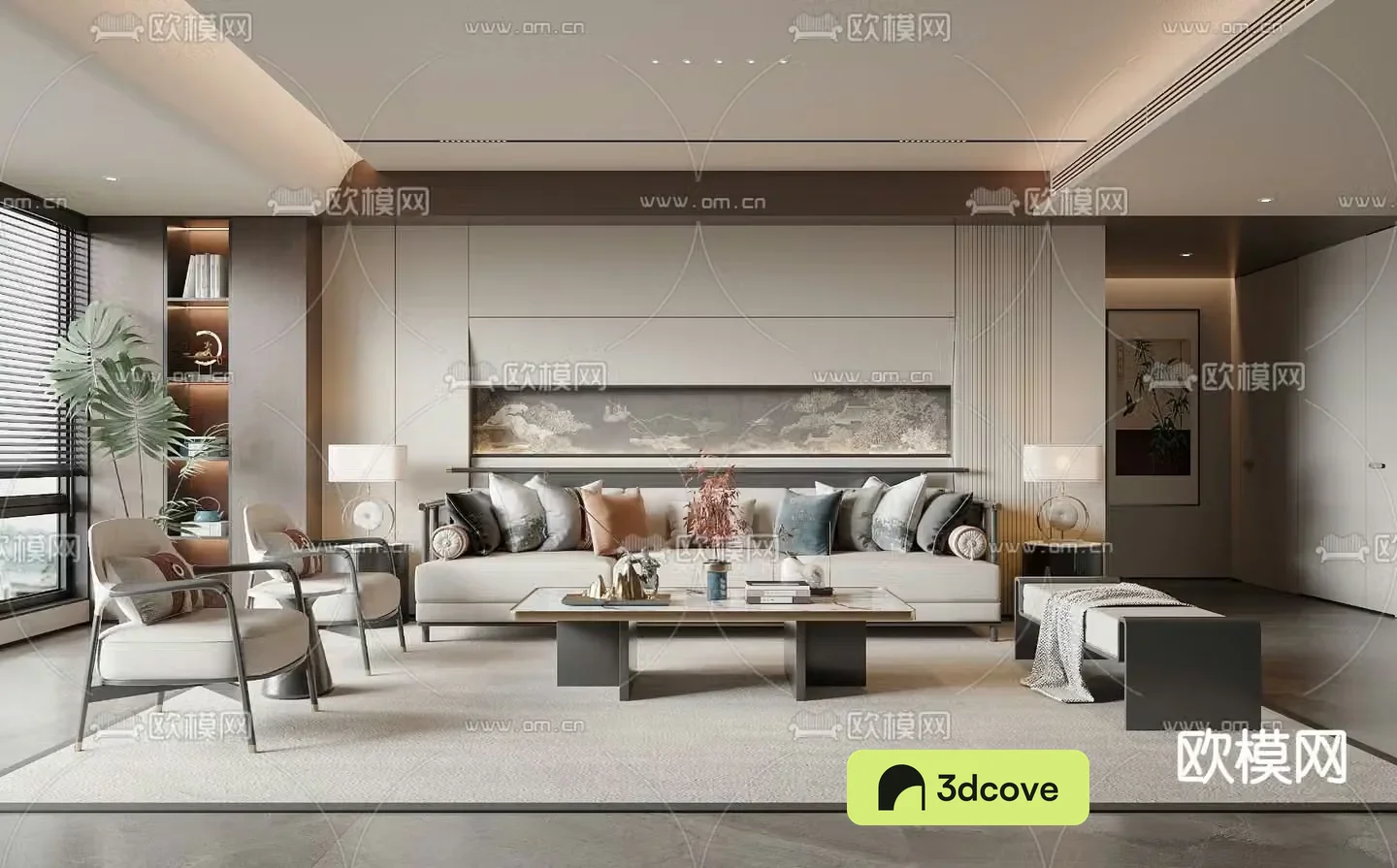 New Chinese living room Song’s aesthetic