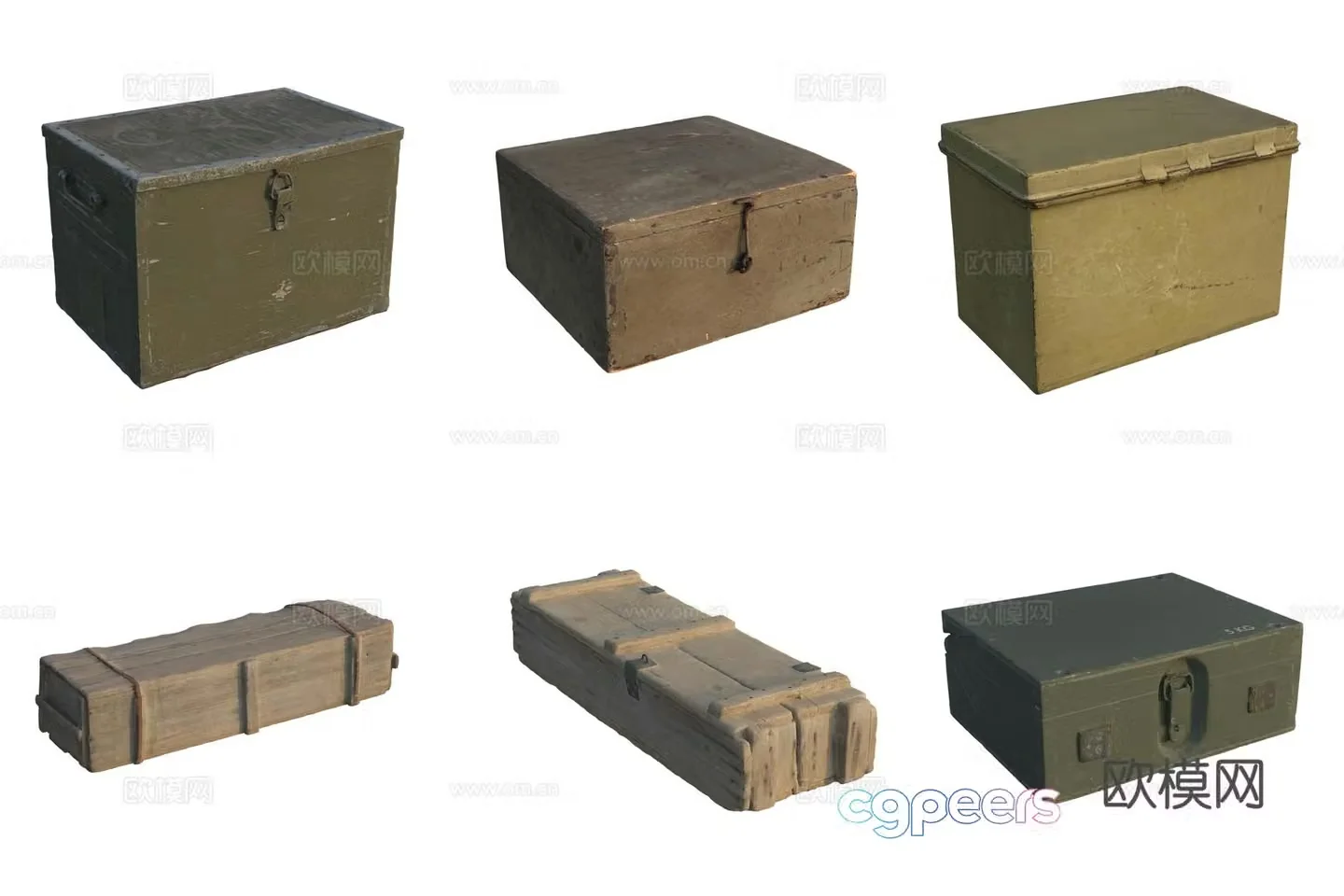 Military equipment wooden box 3d model