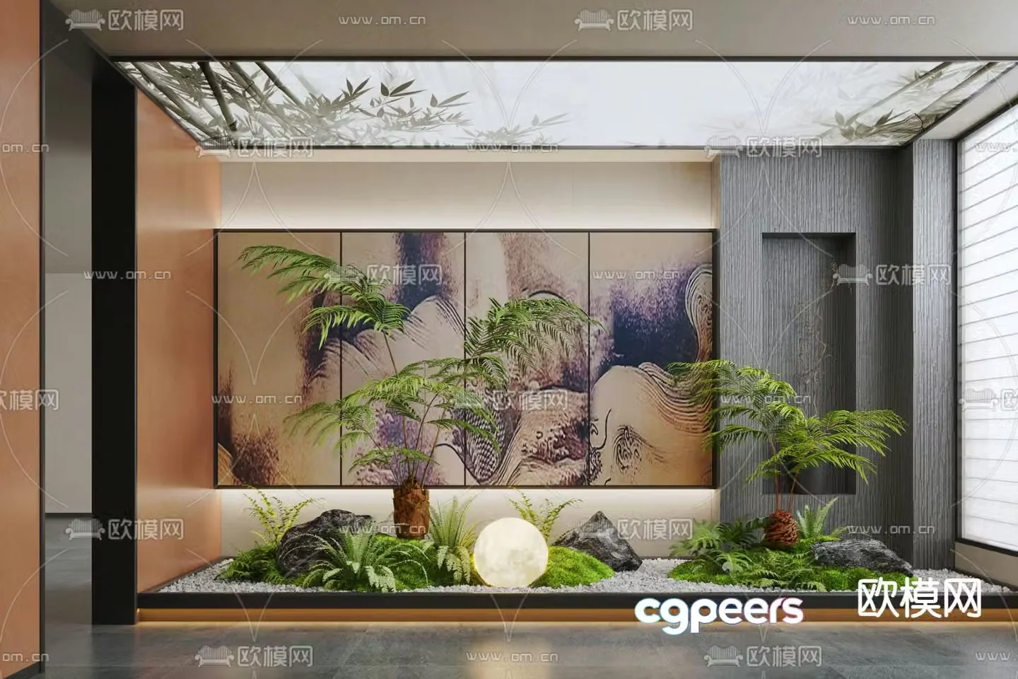 Indoor landscape plant landscaping 3d model