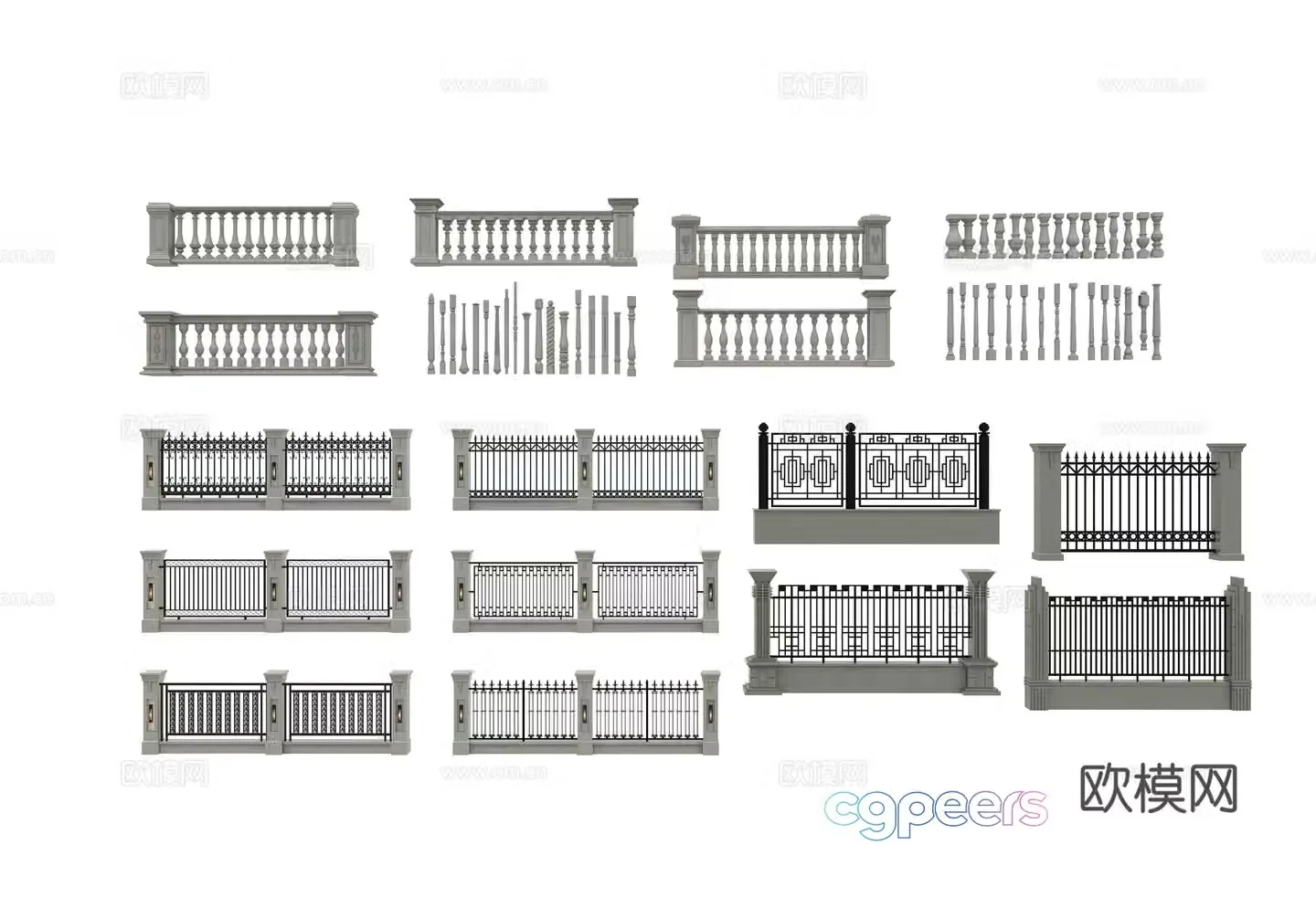Simple European wall 3D model