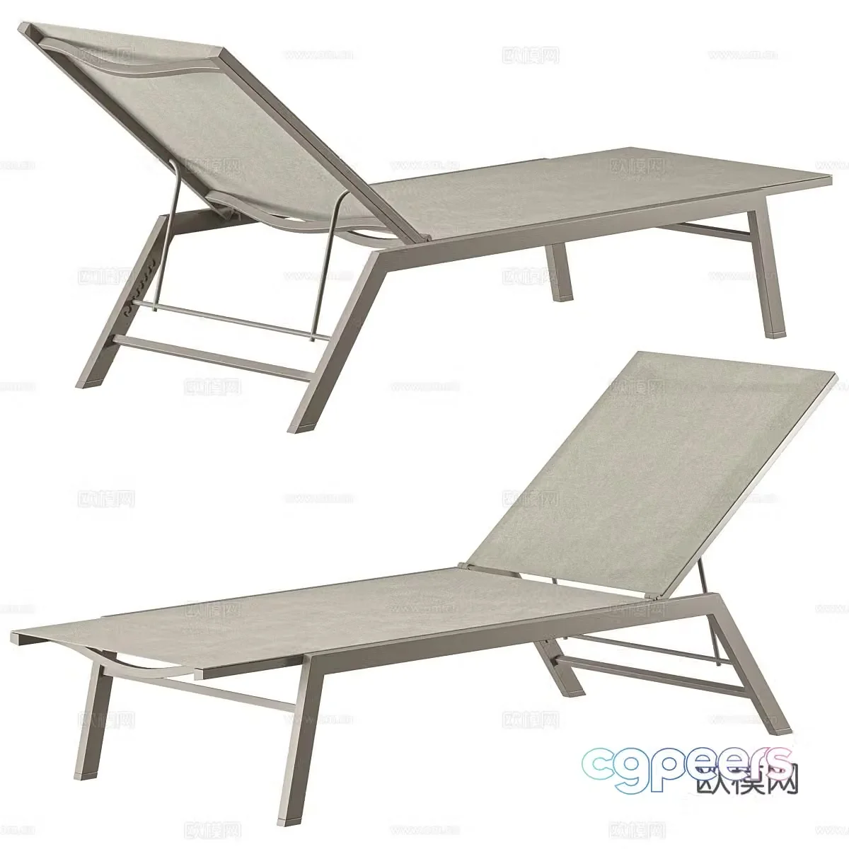 Modern minimalist fabric lounge chair 3d model