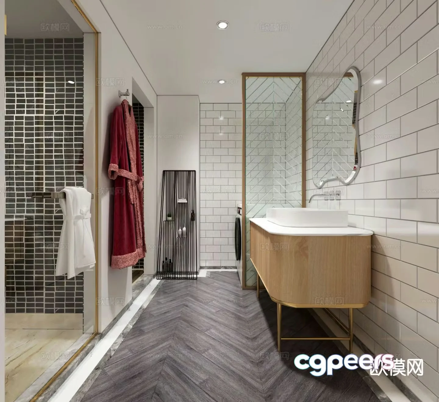 Light luxury bathroom bathroom 3d model