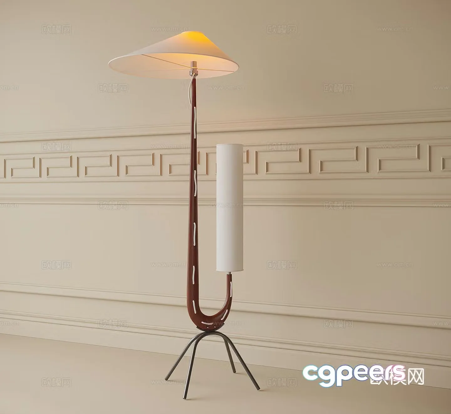 Medieval style floor lamp 3d model