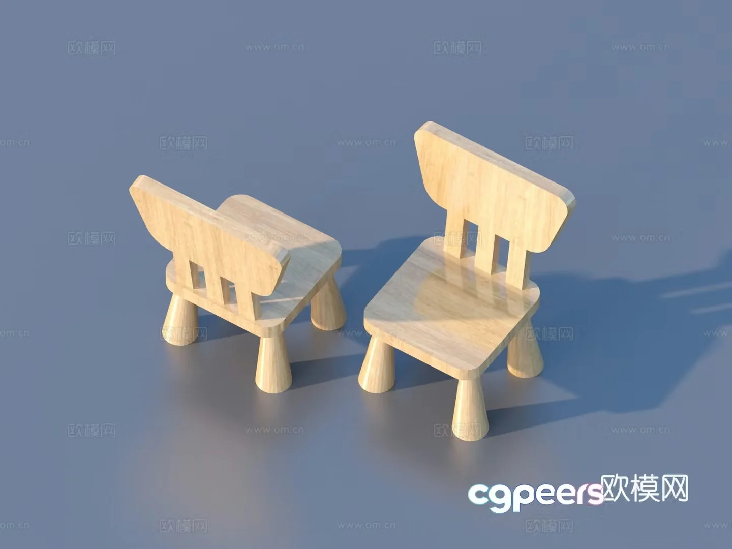 Stool Solid Wood Stool 3D Model