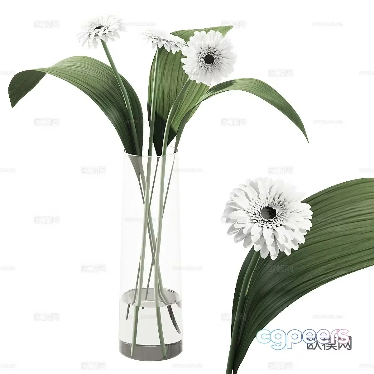 vase floral arrangement flower arrangement 3d model