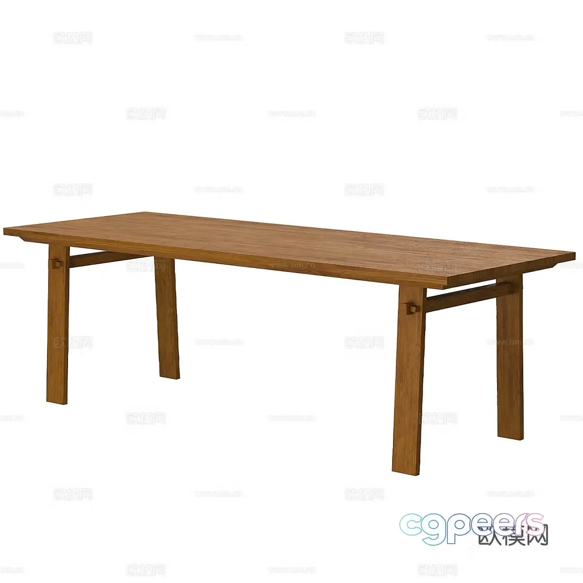 Log dining table 3d model