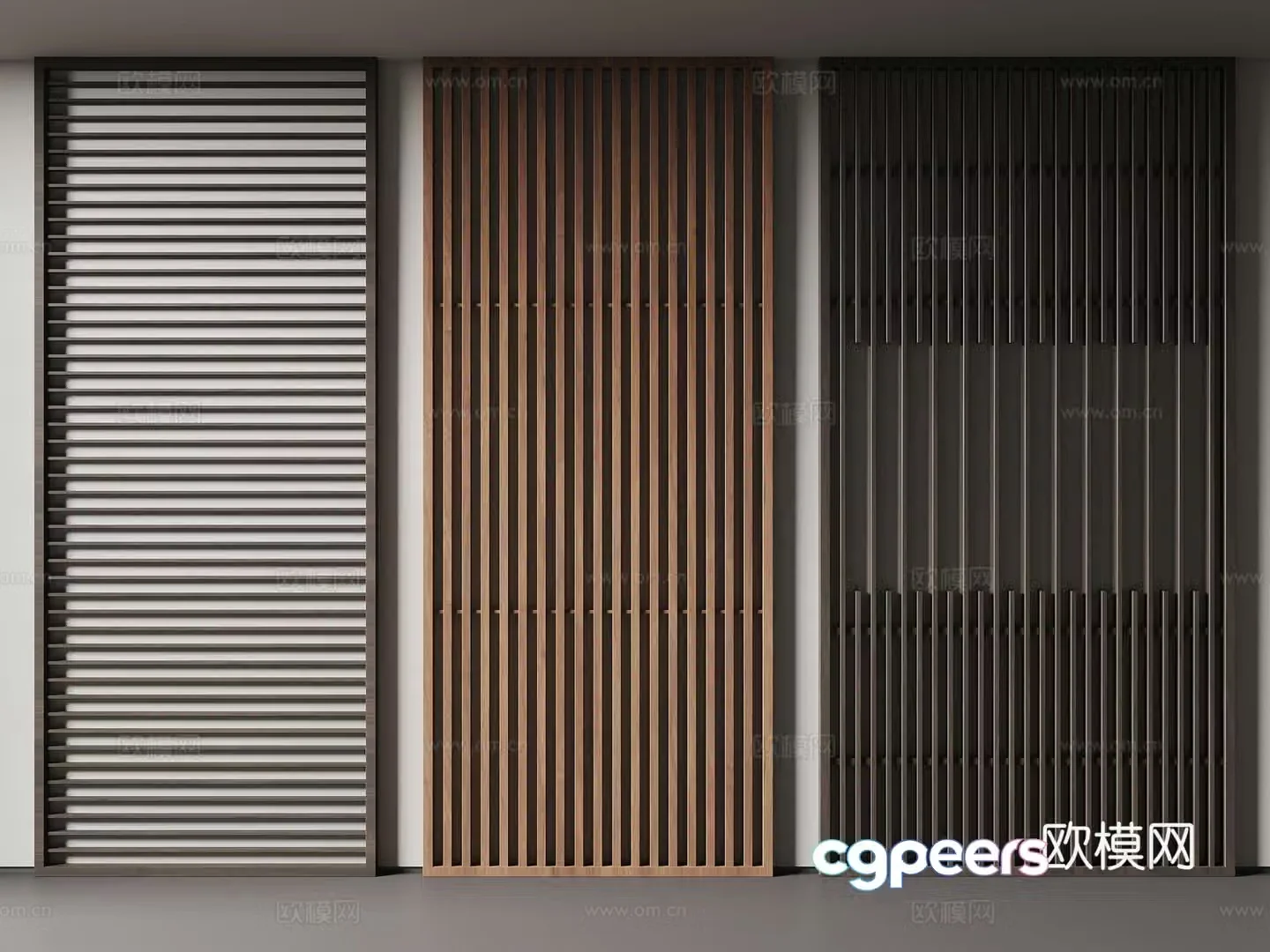 New Chinese style partition Wooden partition Grille 3D model