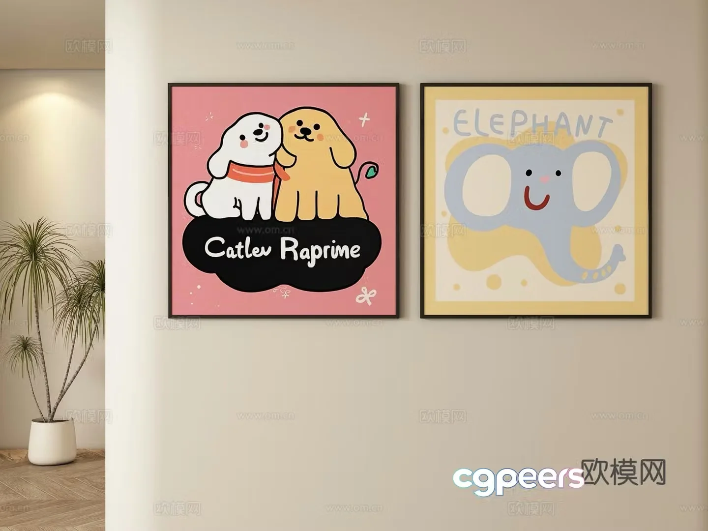 Modern children’s decorative paintings hanging paintings 3d model