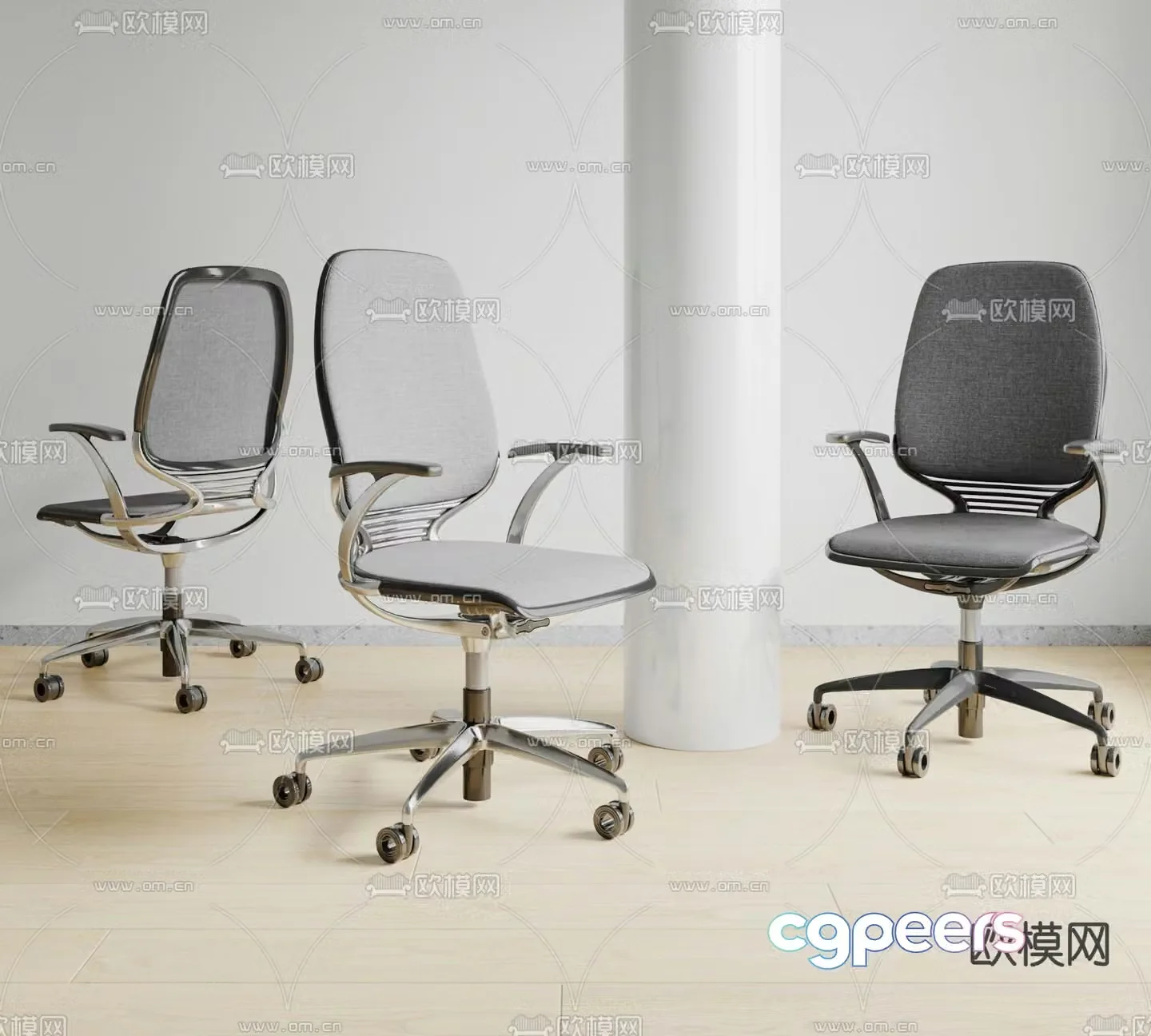 Okamura office chair staff chair 3d model