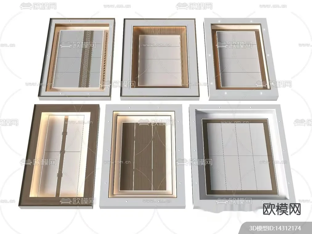 The Main Subject In This Image Is A Collection Of 3D Wall Frames 3D Model – 3742 – VRAY Render