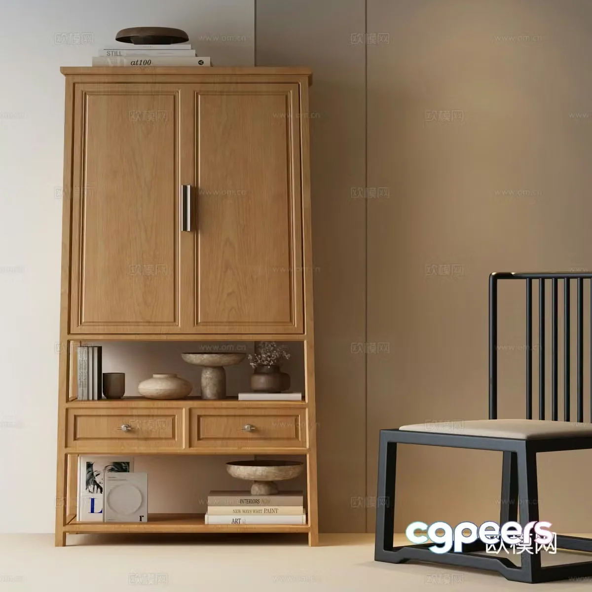 New Chinese style storage cabinet New Chinese style leisure chair New Chinese style side cabinet New Chinese style entrance cabinet New Chinese style 3D model