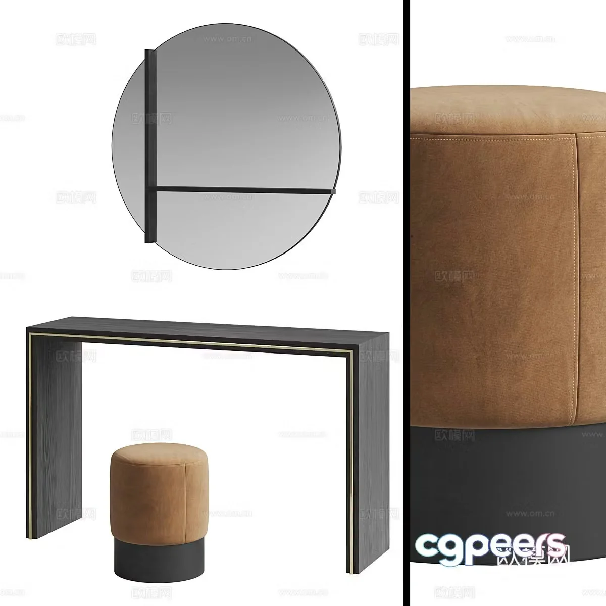 New Chinese style light luxury dressing table 3D model