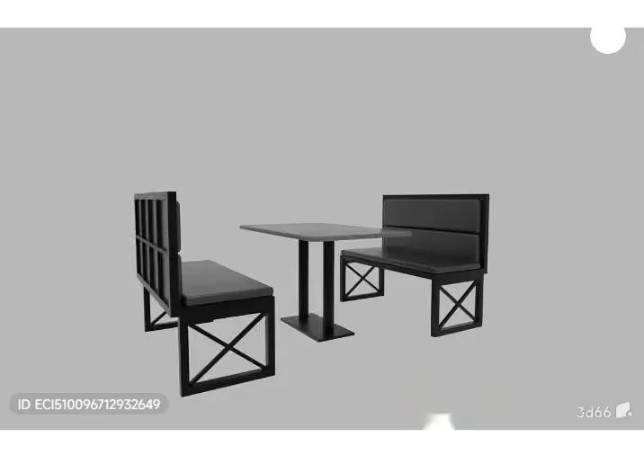 Modern Black Dining Set 3D Model – 3058 – VRAY Render