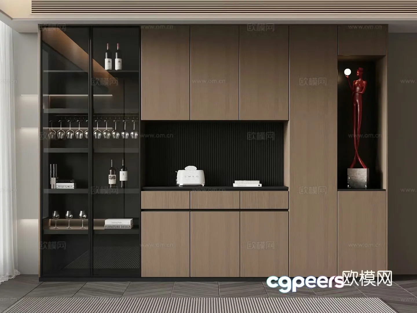Wine cabinet modern Italian wine cabinet 3d model