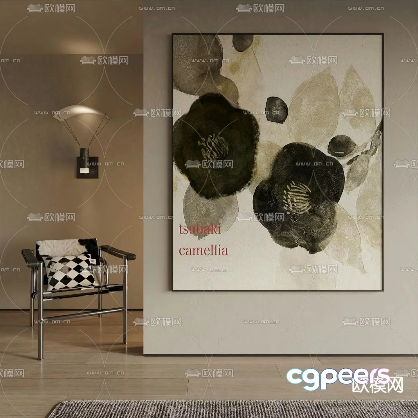 Texture painting Flower painting Decorative painting 3d model