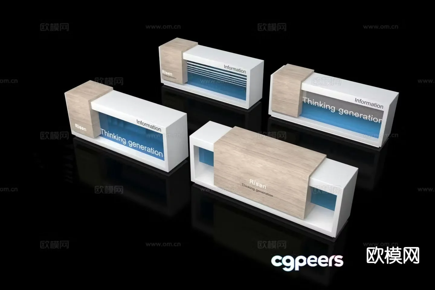Front desk reception desk service desk 3d model
