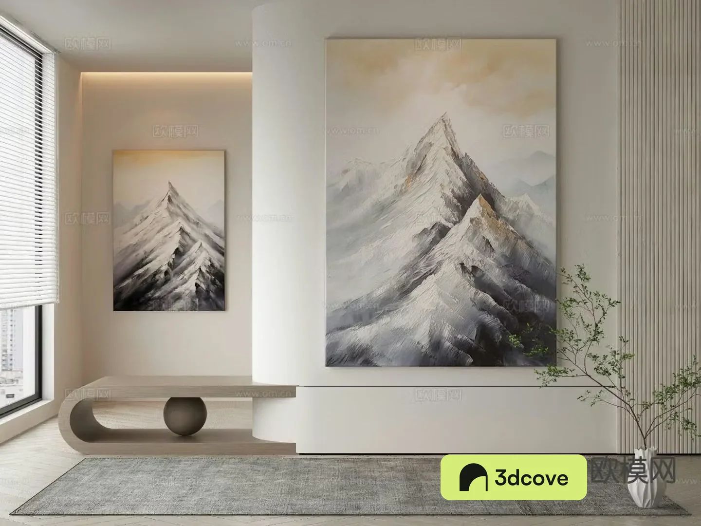 Wabi-sabi oil painting landscape painting decorative painting
