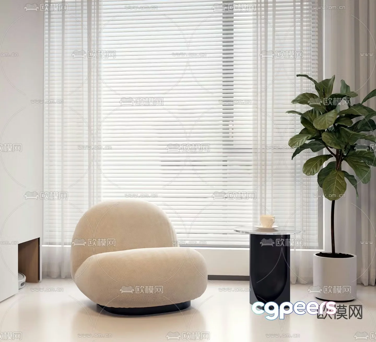 Single sofa 3d model
