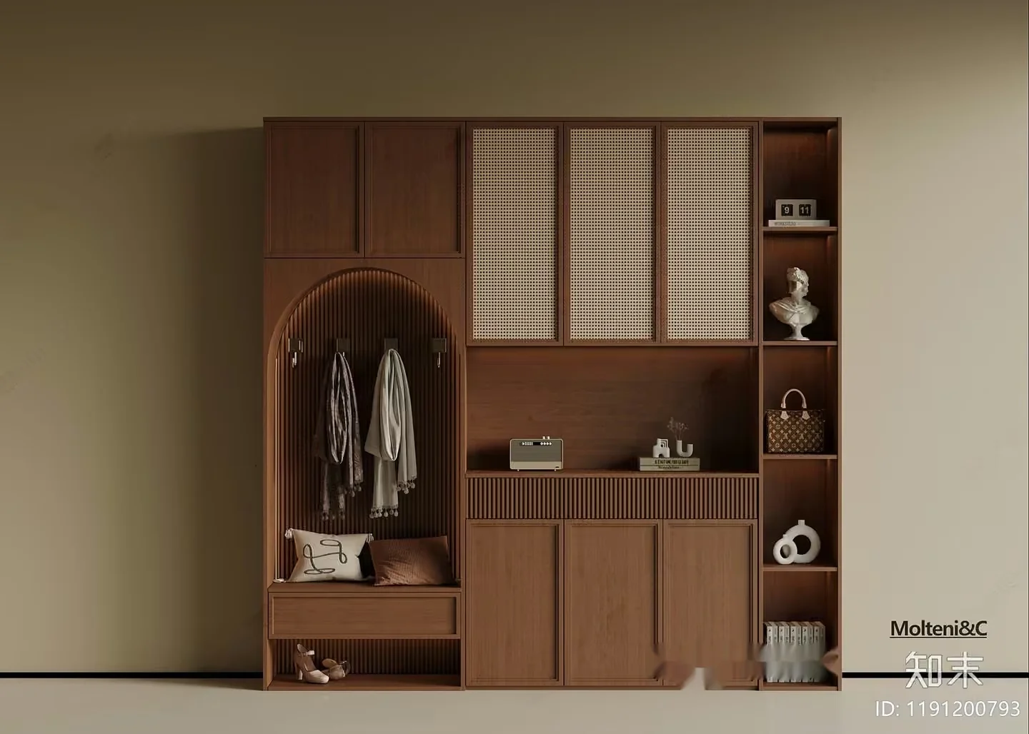 Wooden Storage Unit 3D Model – 830 – VRAY Render