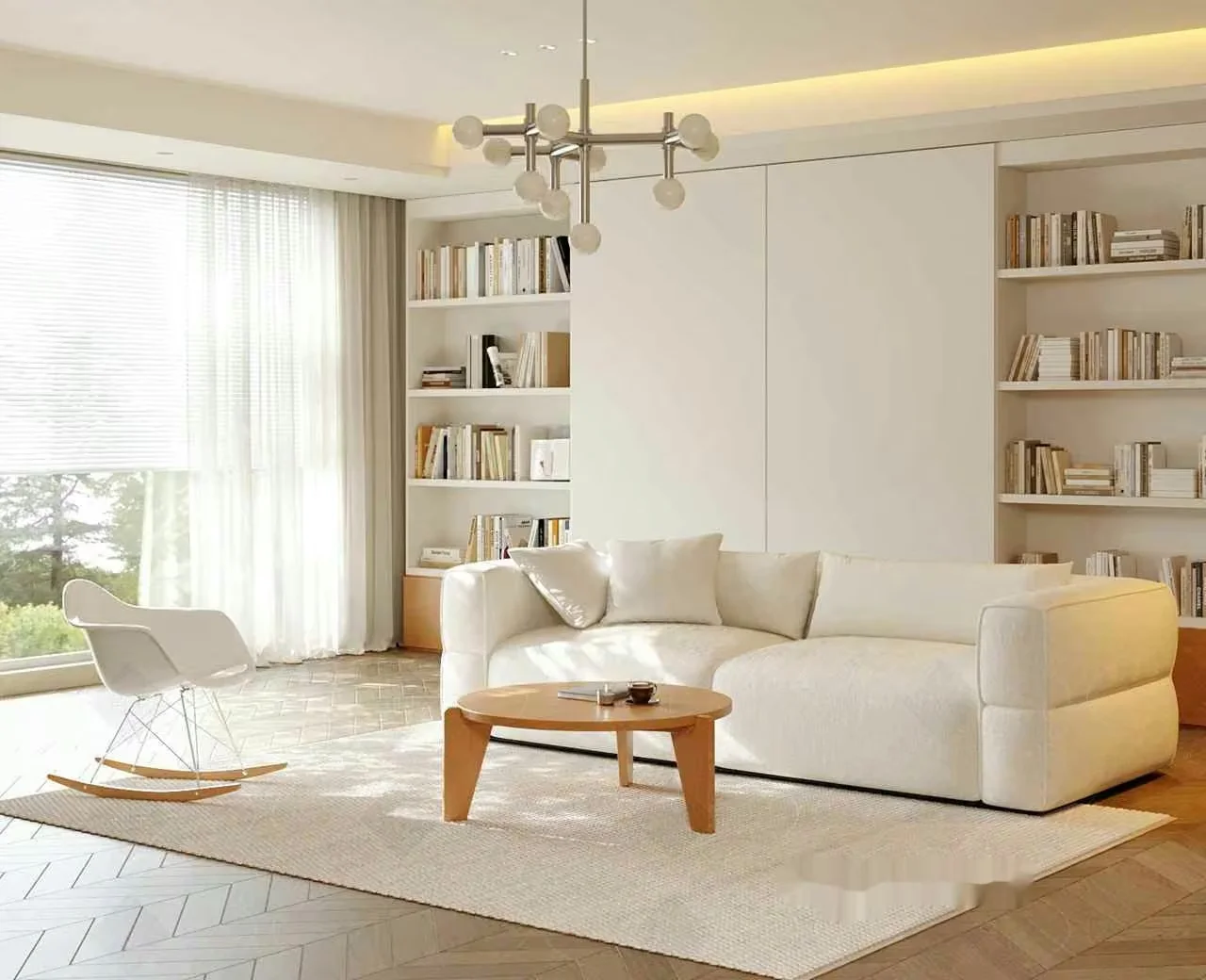 Modern White Living Room 3D Model – 6156 – VRAY Render