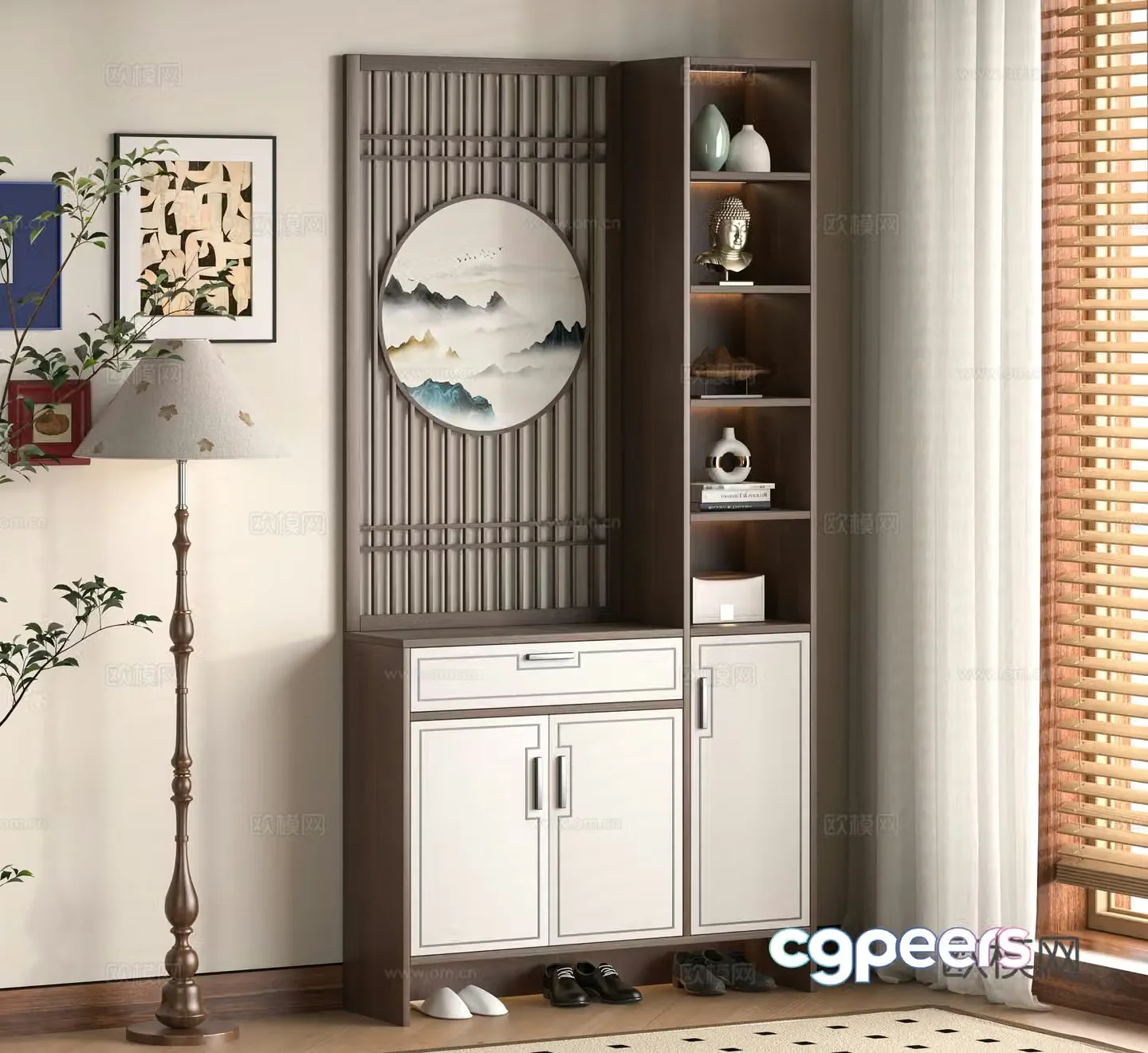 New Chinese shoe cabinet 3D model