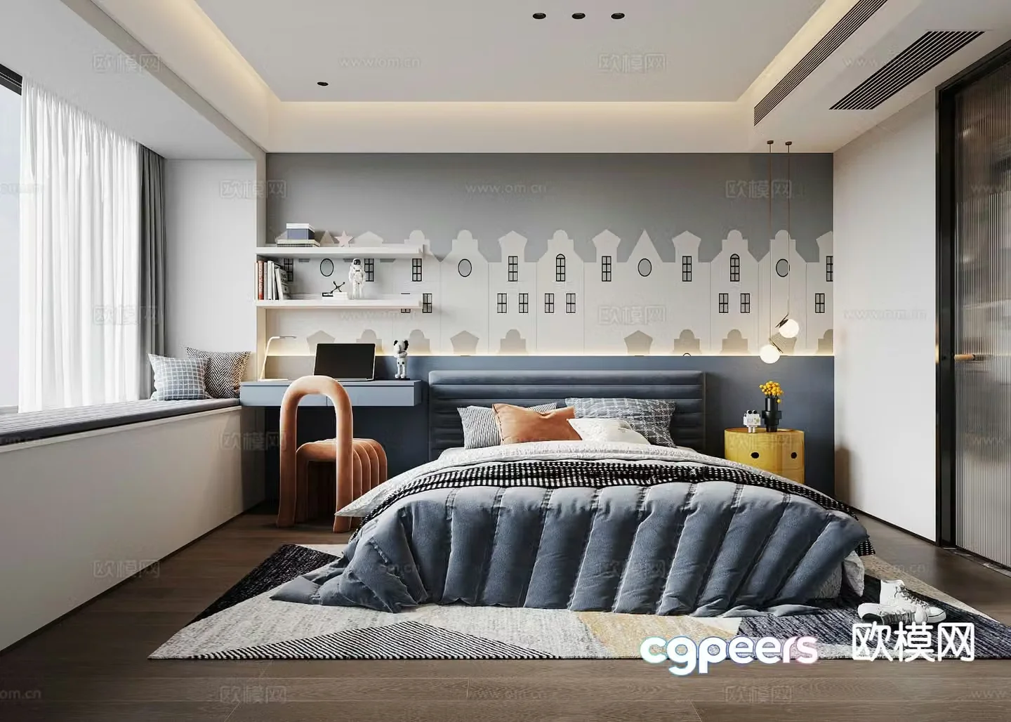 Modern children’s room boy’s room kid’s room 3d model