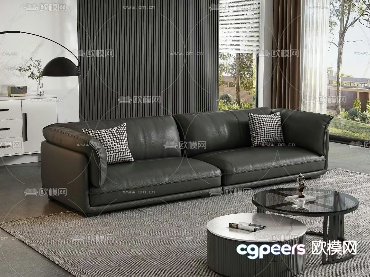 Italian sofa double sofa 3d model