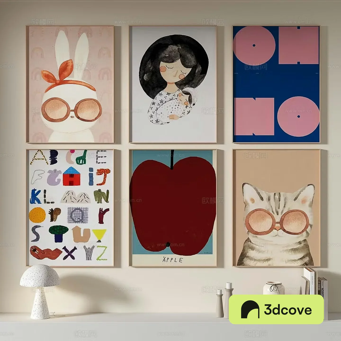 Decorative painting art painting hanging painting 3d model