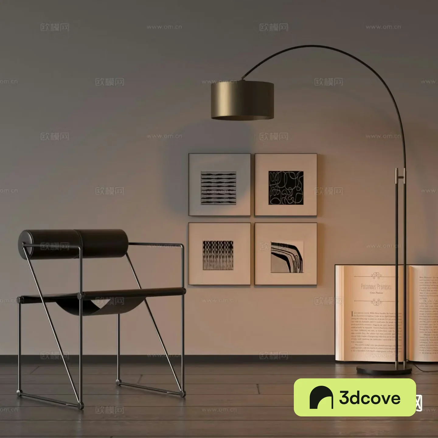 Modern leisure chair decorative painting floor lamp